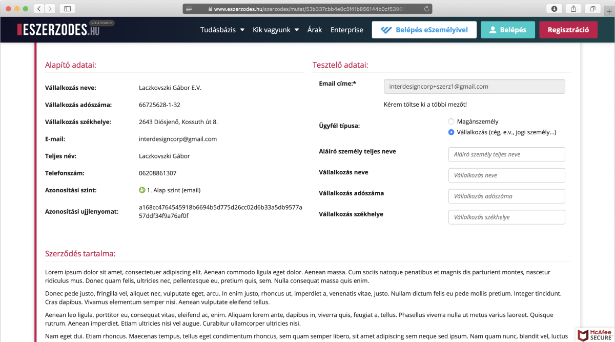 Podpis pogodbe eContract tretji korak